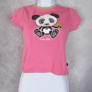 Vntg Y2K Mudd Shirt Girls 14 Pink Panda Chu Graphic Baby Tee Charm Cotton Kawaii